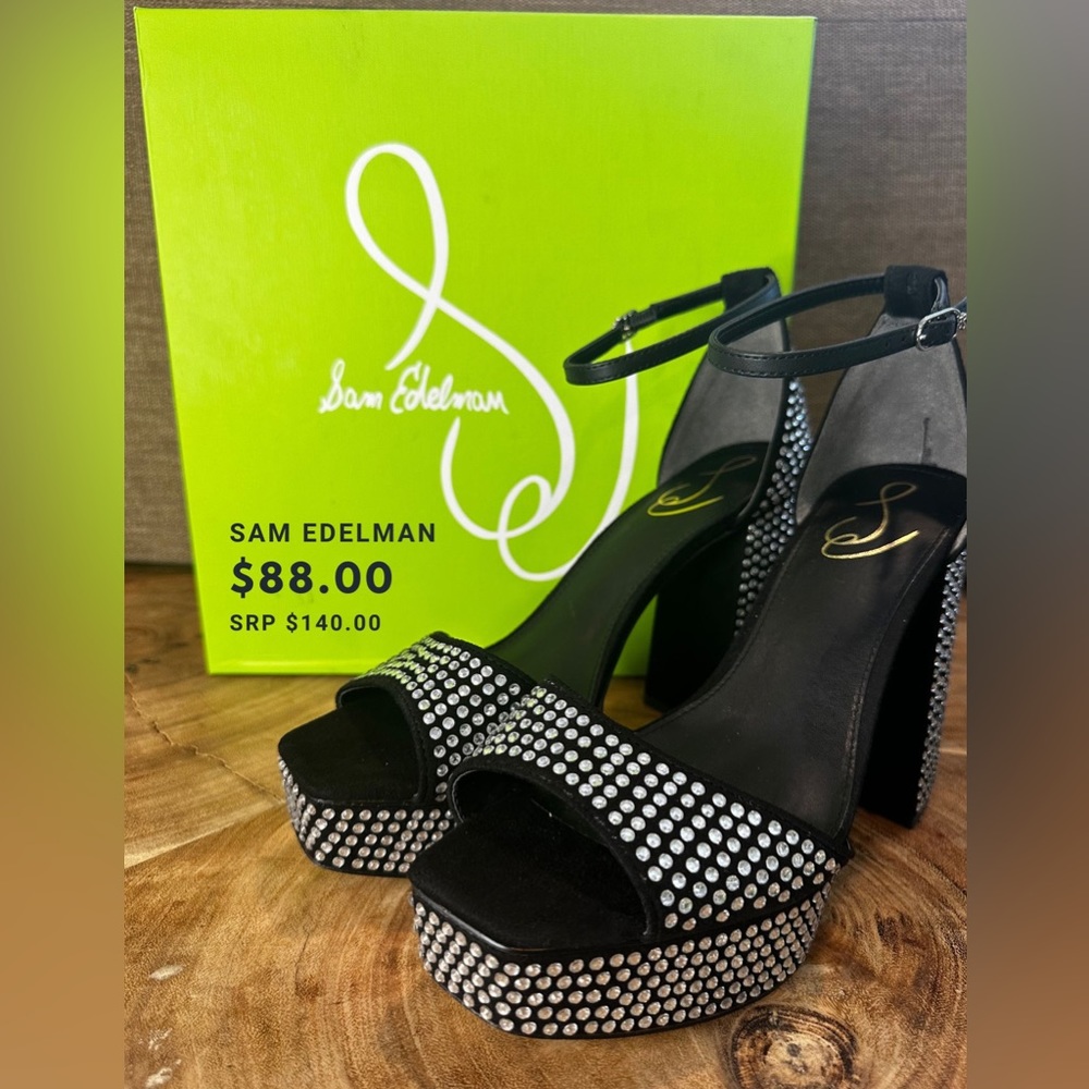 Sam Edelman Nellie Glitz, Blacksue SIZES 6W, 8W, 9W US (BRAND NEW)